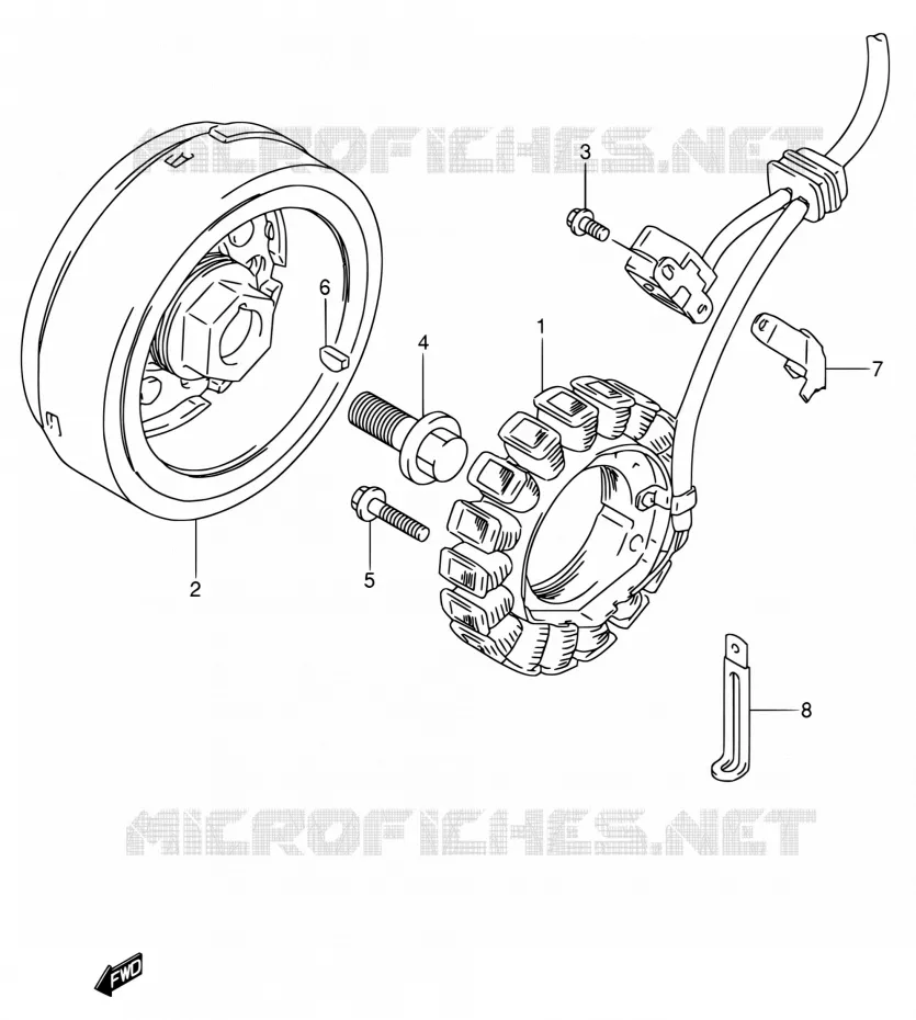 ALLUMAGE ROTOR - STATOR Suzuki MOTO 650 DR 1991  DR650RSE M/DR650RSEU M