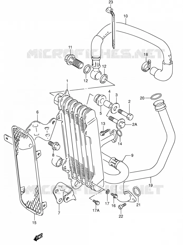 RADIATEUR D'HUILE Suzuki MOTO 650 DR 1991  DR650RSE M/DR650RSEU M