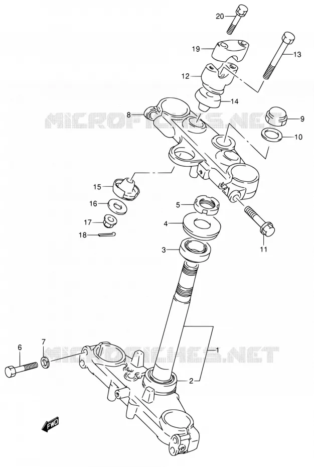 COLONNE DE DIRECTION Suzuki MOTO 650 DR 1994  DR650RSE R/DR650RSEU R