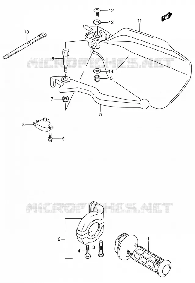 LEVIER DROIT (MODELE N/P/R/S/T) Suzuki MOTO 650 DR 1994  DR650RSE R/DR650RSEU R