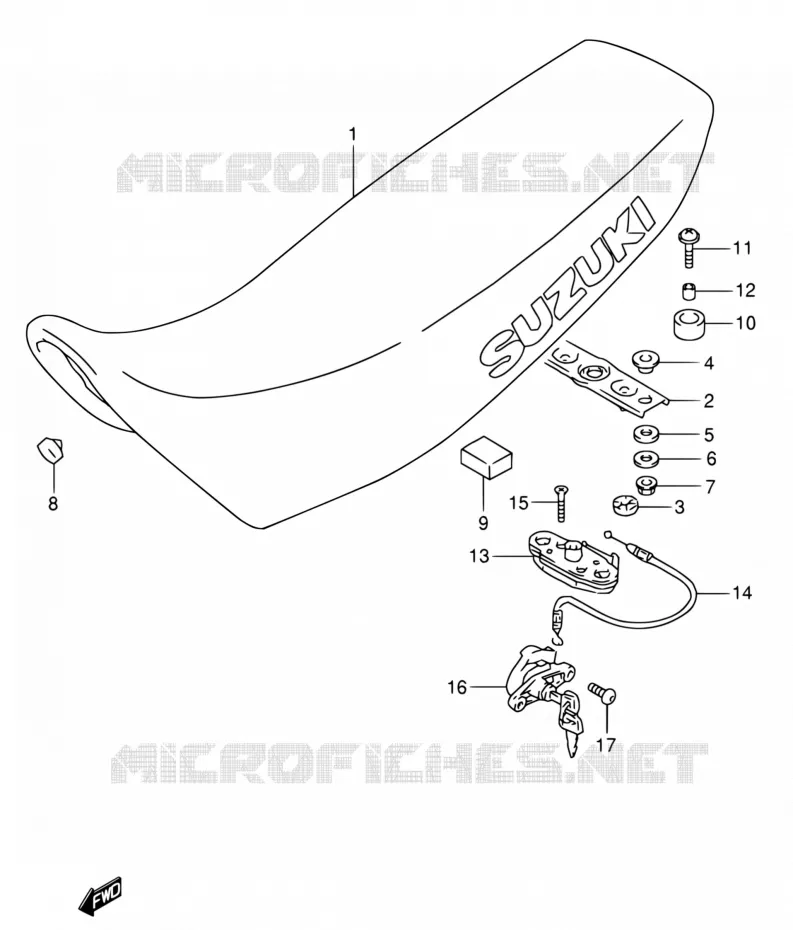 SELLE (MODELE M/N/P/R) Suzuki MOTO 650 DR 1994  DR650RSE R/DR650RSEU R