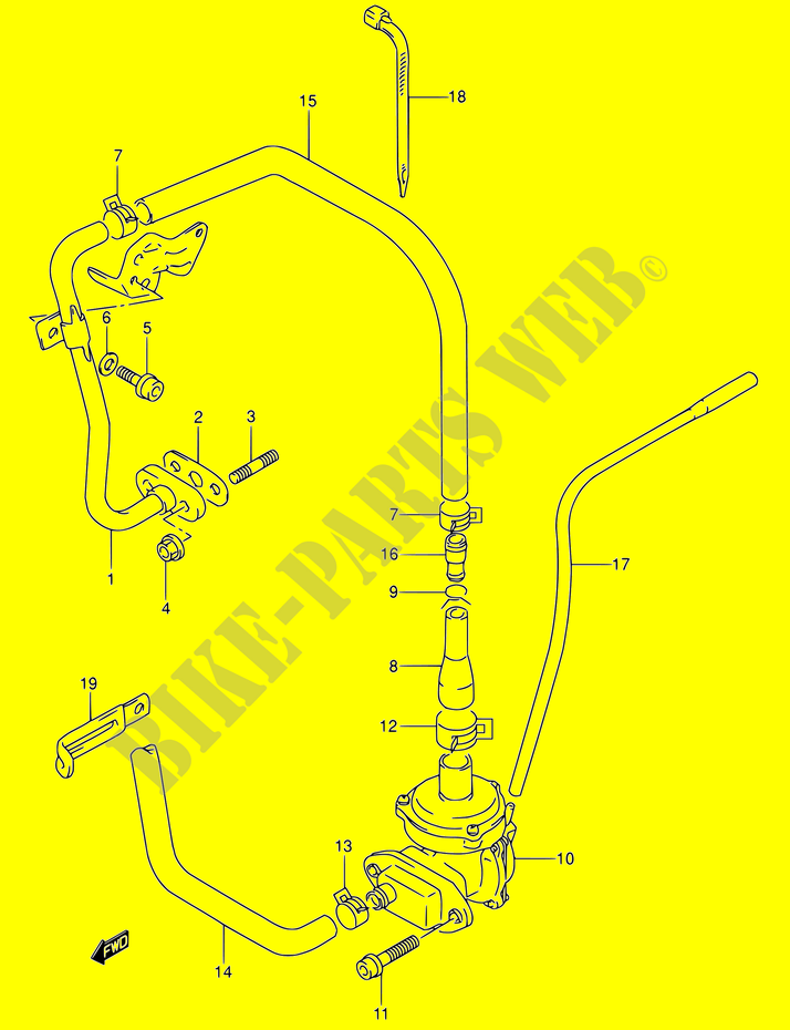 SYSTÈME DE RECYCLAGE GAZ D'ECHAPPEMENT (E18,E39) pour Suzuki DR 650 1996