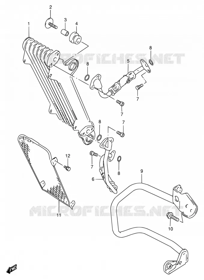 RADIATEUR D'HUILE Suzuki MOTO 650 DR 1996  DR650SET/DR650SEUT