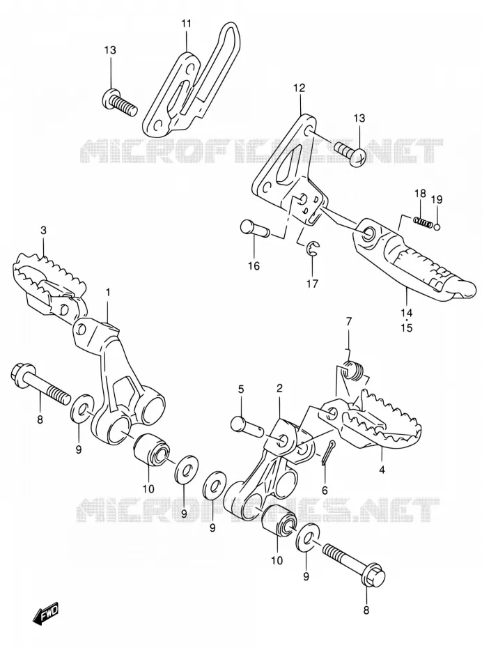 REPOSE PIED Suzuki MOTO 650 DR 2001  DR650SE K1 (E03,E28,E33)