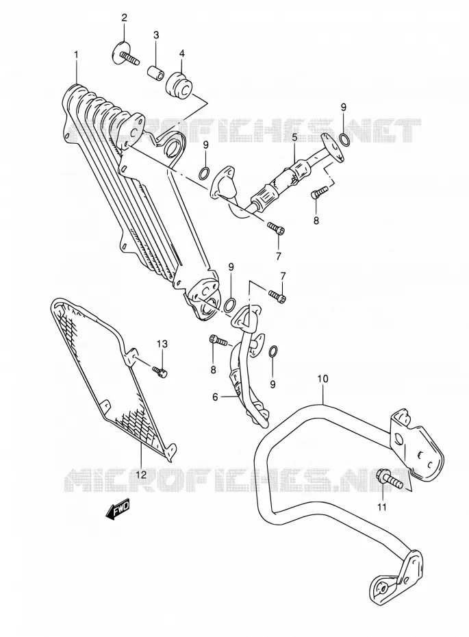 RADIATEUR D'HUILE Suzuki MOTO 650 DR 2004  DR650SE K4 (E03,E28,E33)