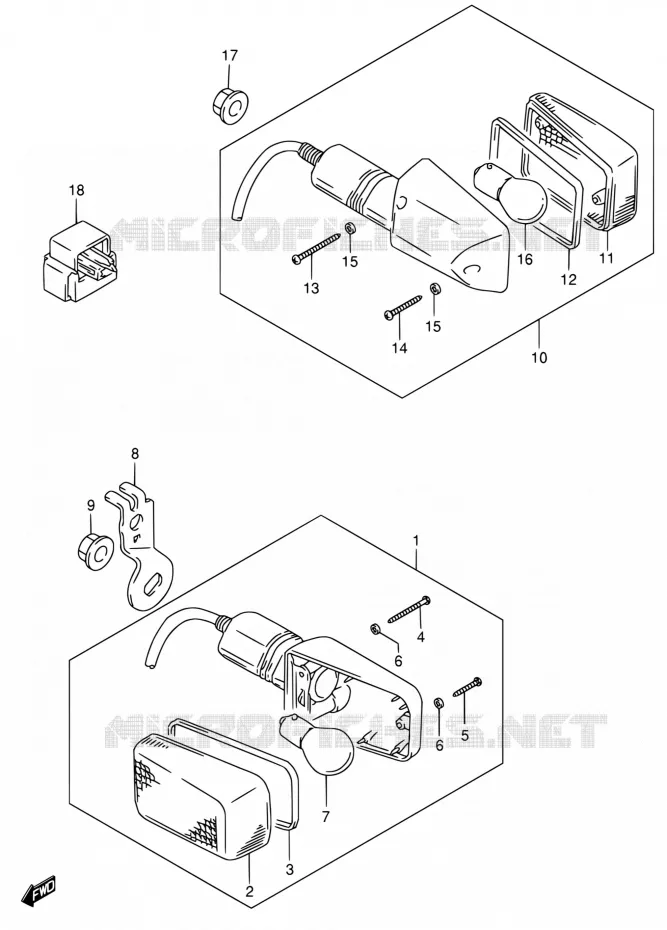 CLIGNOTANTS Suzuki MOTO 650 DR 2004  DR650SEK4(E24)