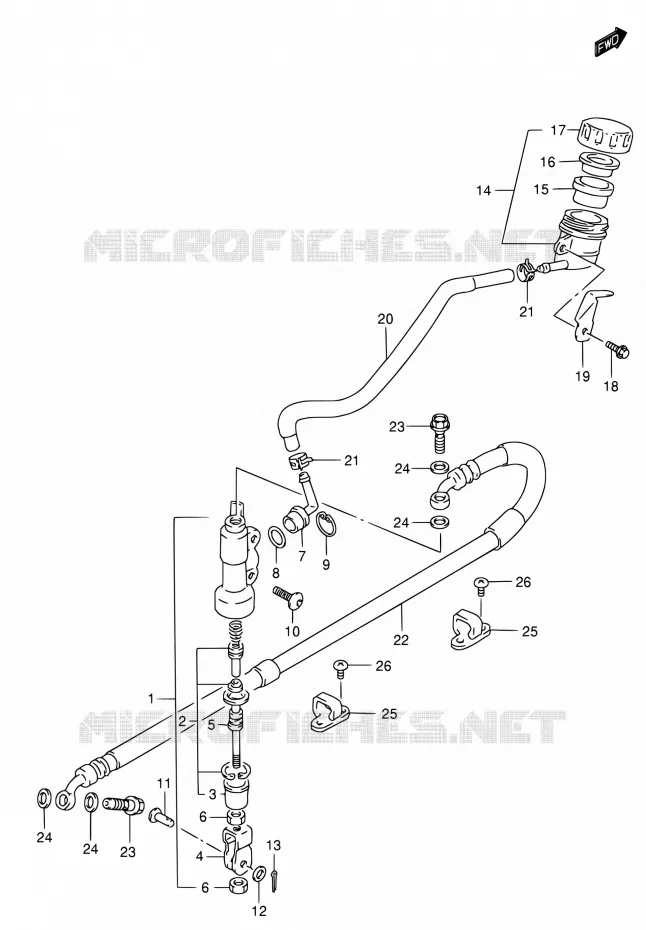 MAITRE CYLINDRE ARRIERE Suzuki MOTO 650 DR 2004  DR650SEK4(E24)