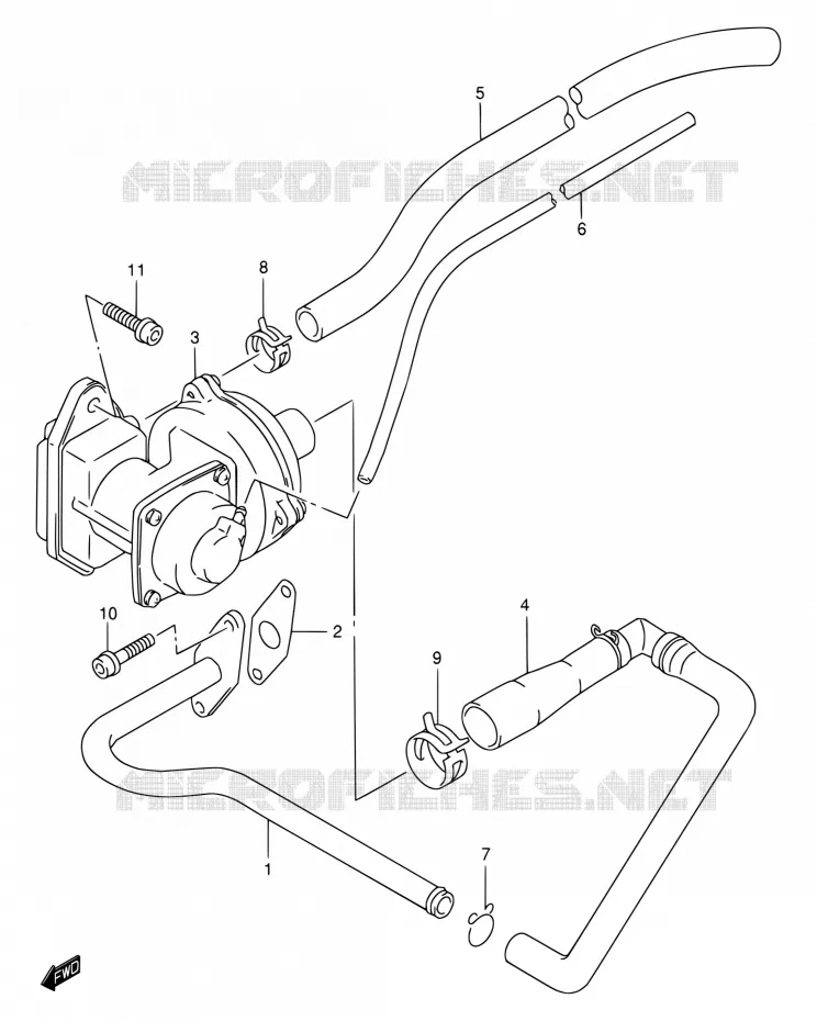 SYSTEME RECYCLAGE GAZ ECHAPPEMENT (E18) Suzuki MOTO 650 DR 2004  DR650SEK4(E24)