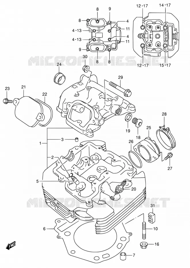 CULASSE Suzuki MOTO 650 DR 2005  DR650SEK5(E24)