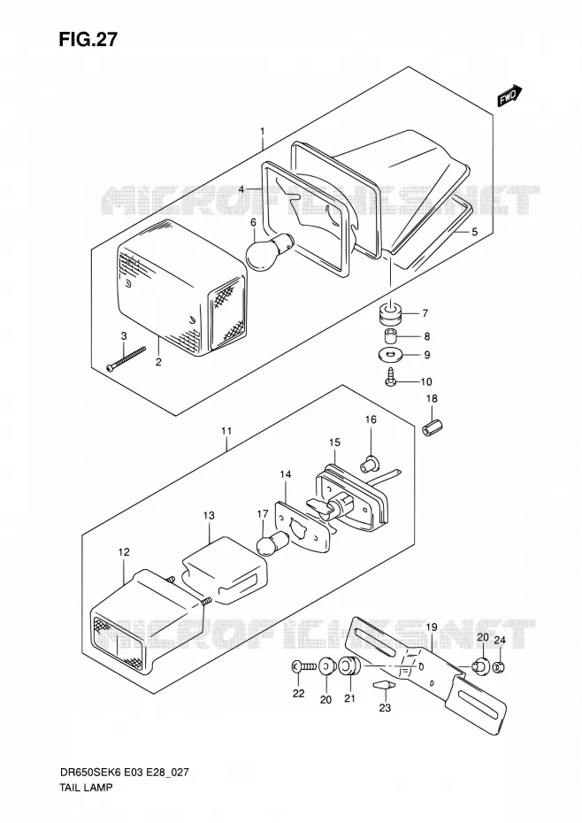 FEU ARRIERE Suzuki MOTO 650 DR 2010  DR650SE L0 (E03,E28,E33)