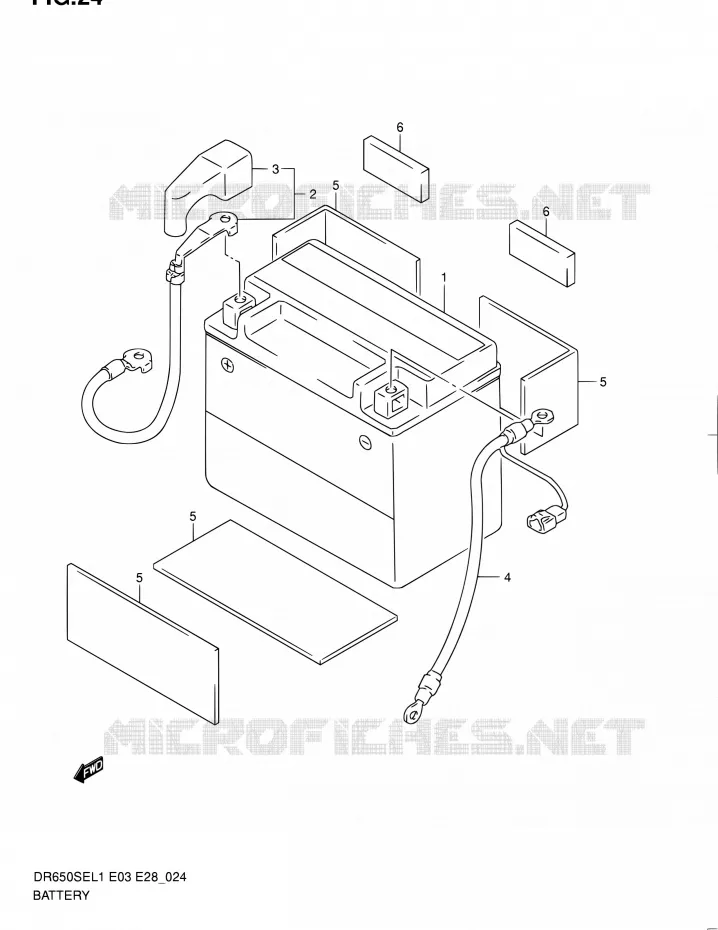 BATTERIE Suzuki MOTO 650 DR 2011  DR650SE L1 (E03,E28,E33)