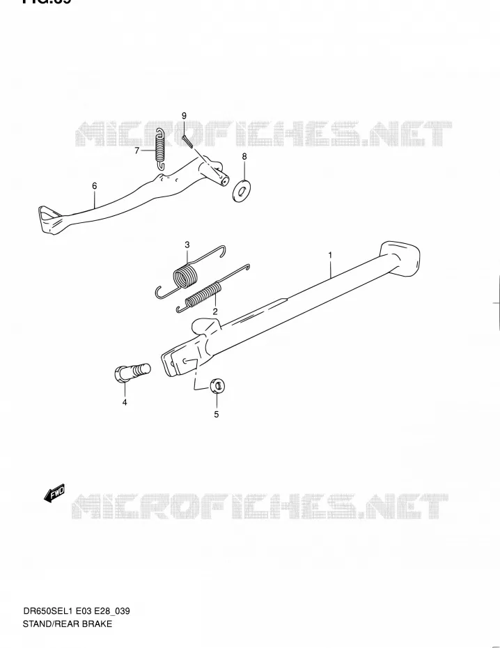 BEQUILLE Suzuki MOTO 650 DR 2011  DR650SE L1 (E03,E28,E33)