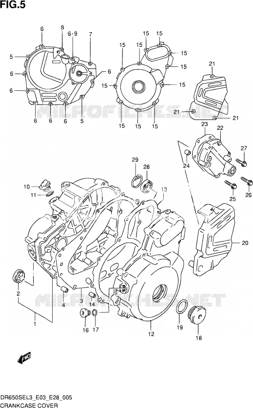 CARTER Suzuki MOTO 650 DR 2013  DR650SE L3 (E03,E28,E33)