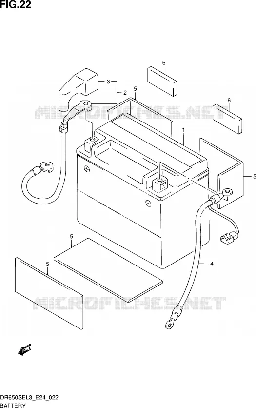 BATTERIE Suzuki MOTO 650 DR 2013  DR650SE L3 (E24)