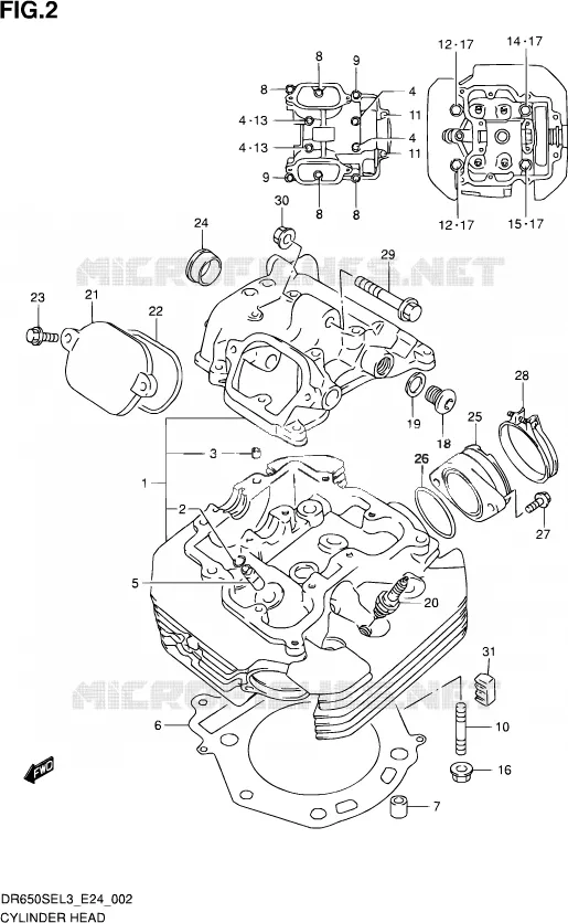 CULASSE Suzuki MOTO 650 DR 2013  DR650SE L3 (E24)