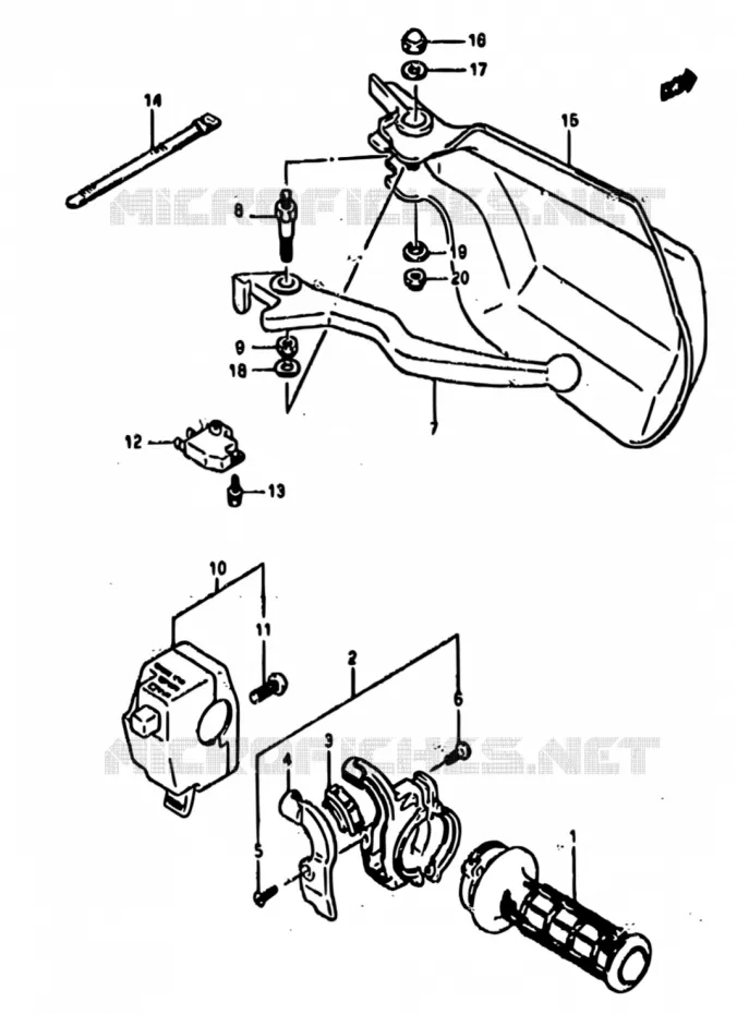 COMMODO DROIT Suzuki MOTO 800 DR 1990  DR800S L/DR800SU L