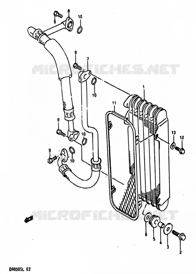 RADIATEUR D'HUILE Suzuki MOTO 800 DR 1990  DR800S L/DR800SU L