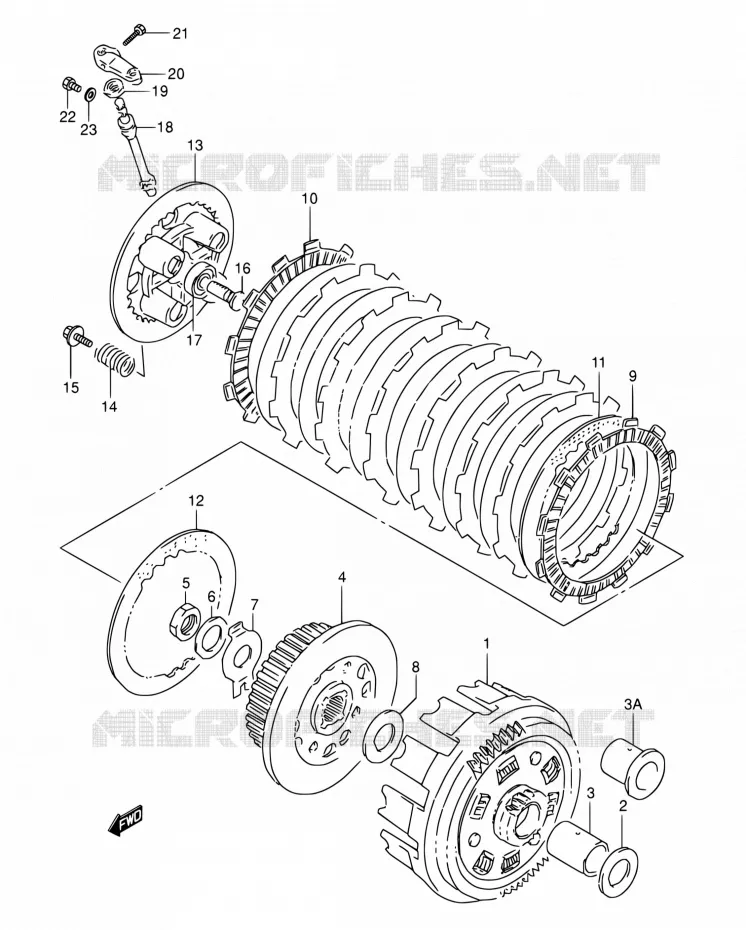 EMBRAYAGE Suzuki MOTO 800 DR 1991  DR800S M/DR800SU M