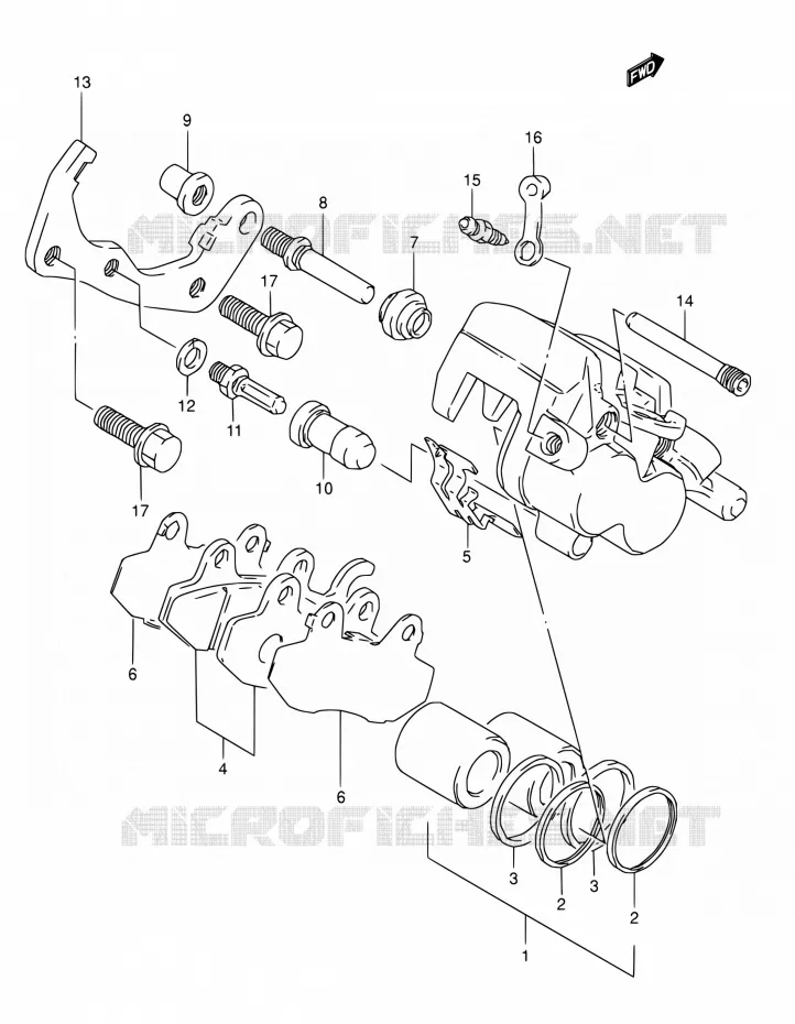 ETRIER DE FREIN ARRIERE Suzuki MOTO 800 DR 1991  DR800S M/DR800SU M