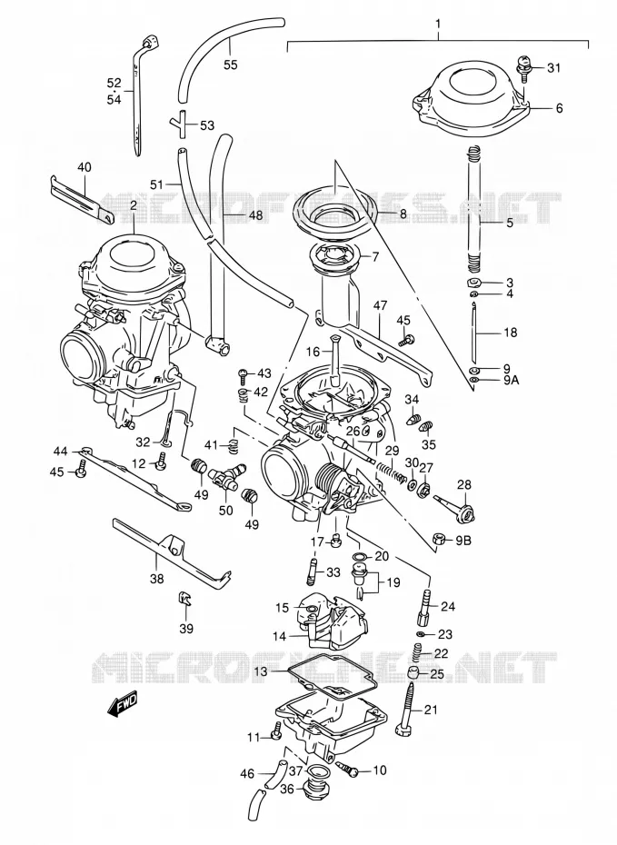 CARBURATEUR (MODELE P/R/S/T) Suzuki MOTO 800 DR 1993  DR800S P/DR800SU P