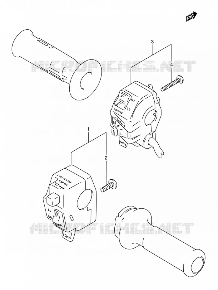 COMMODOS (MODELE M/N/P/R/S) Suzuki MOTO 800 DR 1993  DR800S P/DR800SU P