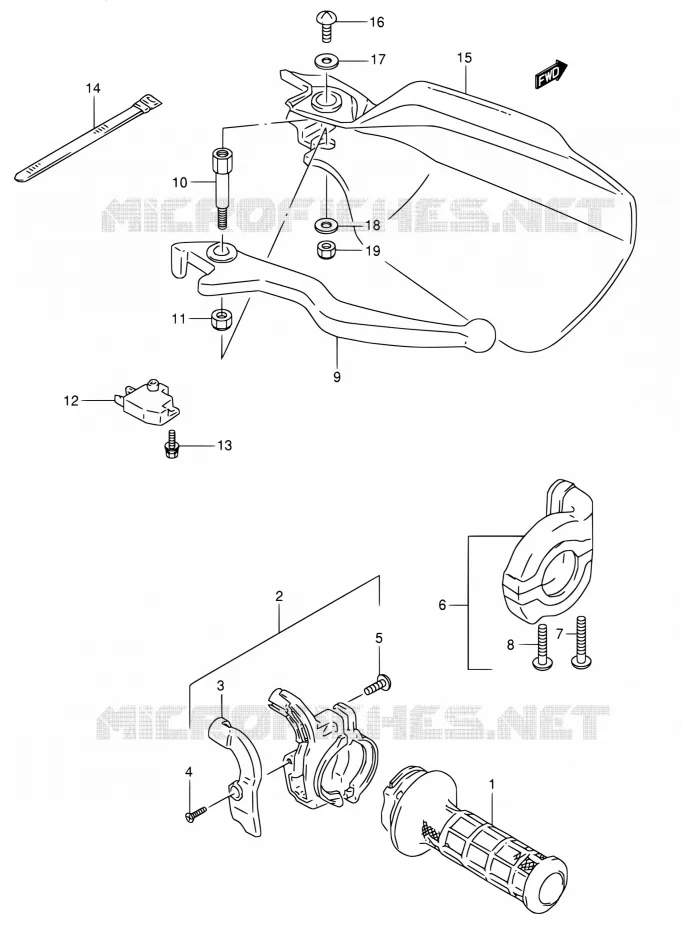LEVIER DROIT Suzuki MOTO 800 DR 1993  DR800S P/DR800SU P