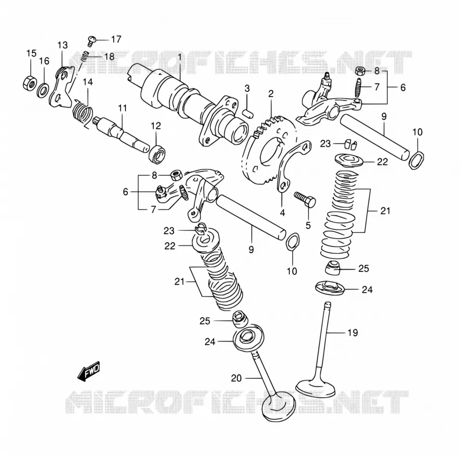 ARBRE A CAMES - VALVE Suzuki MOTO 800 DR 1994  DR800S R/DR800SU R