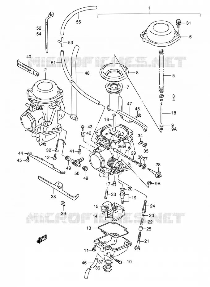 CARBURATEUR (MODELE P/R/S/T) Suzuki MOTO 800 DR 1994  DR800S R/DR800SU R