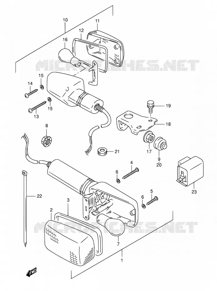 CLIGNOTANTS (MODELE R) Suzuki MOTO 800 DR 1994  DR800S R/DR800SU R