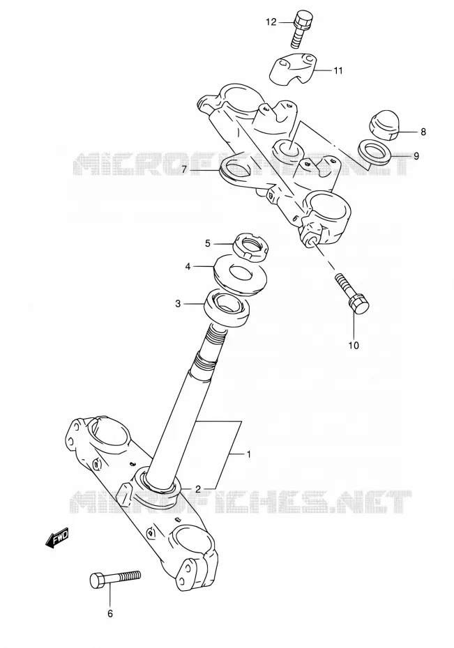 COLONNE DE DIRECTION Suzuki MOTO 800 DR 1994  DR800S R/DR800SU R