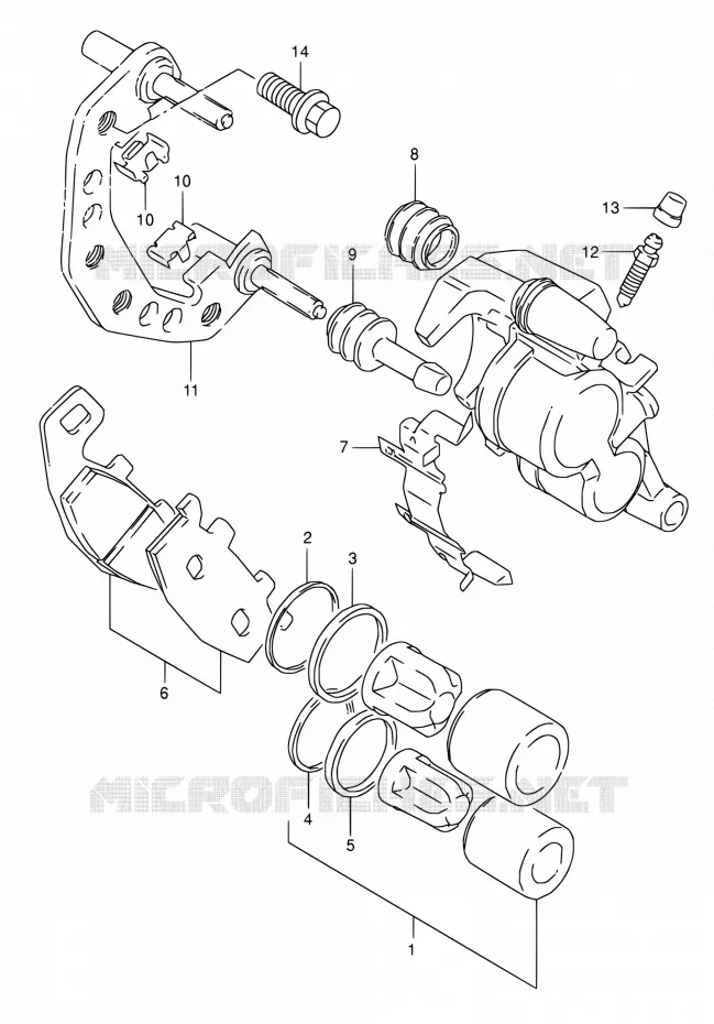 ETRIER DE FREIN AVANT (MODELE M/N/P/R/S) Suzuki MOTO 800 DR 1994  DR800S R/DR800SU R