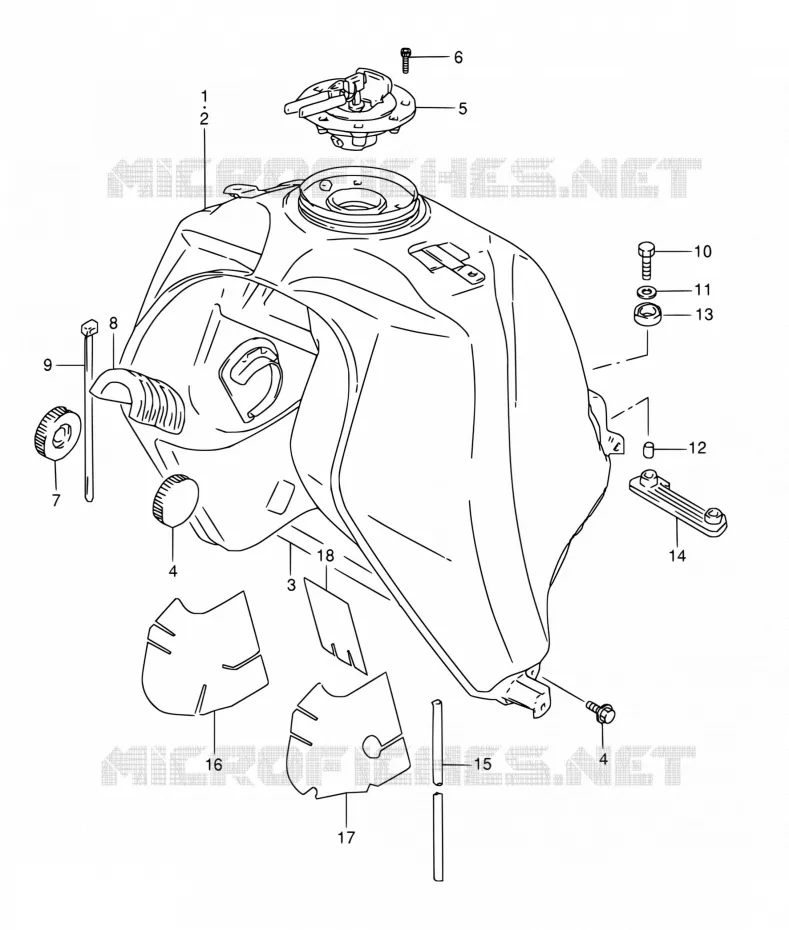 RESERVOIR D'ESSENCE Suzuki MOTO 800 DR 1994  DR800S R/DR800SU R