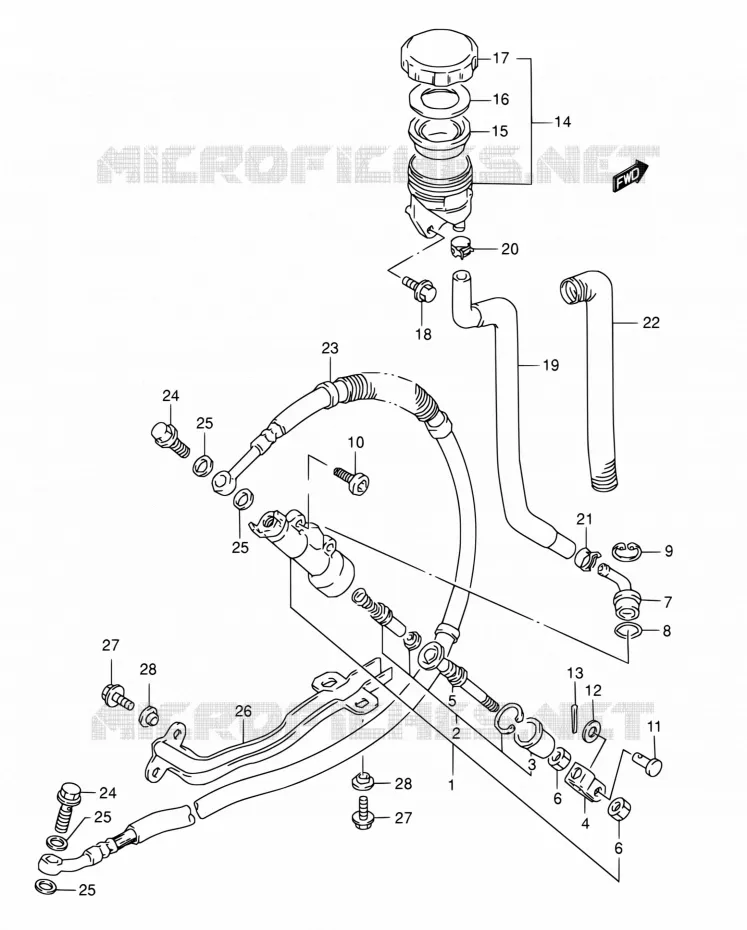 MAITRE CYLINDRE ARRIERE Suzuki MOTO 800 DR 1995  DR800S S/DR800SU S