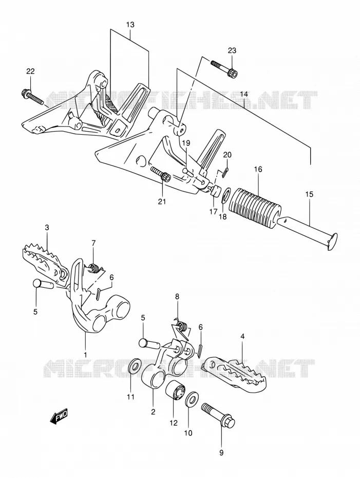 REPOSE PIED Suzuki MOTO 800 DR 1995  DR800S S/DR800SU S