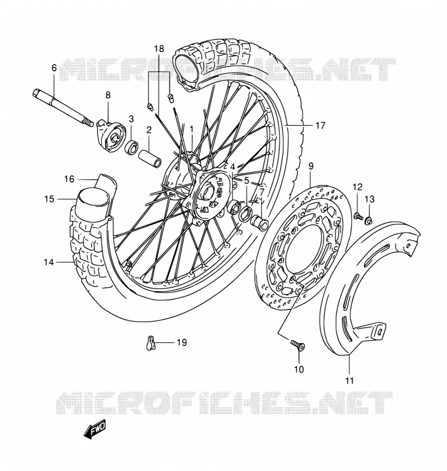 ROUE AVANT Suzuki MOTO 800 DR 1995  DR800S S/DR800SU S