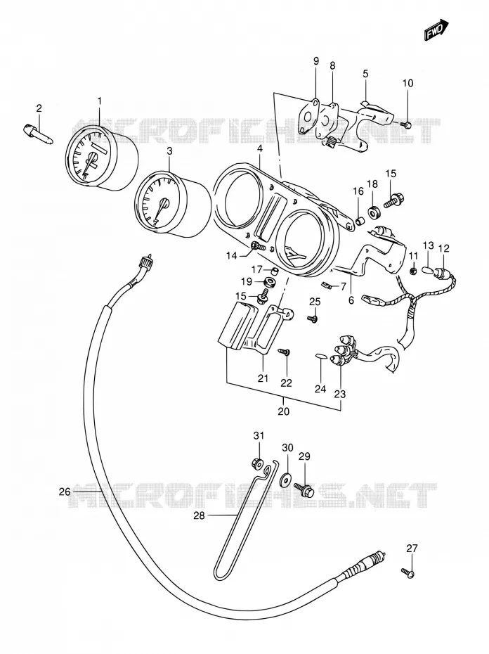 COMPTEUR (MODELE S/T) Suzuki MOTO 800 DR 1996  DR800S T/DR800SU T
