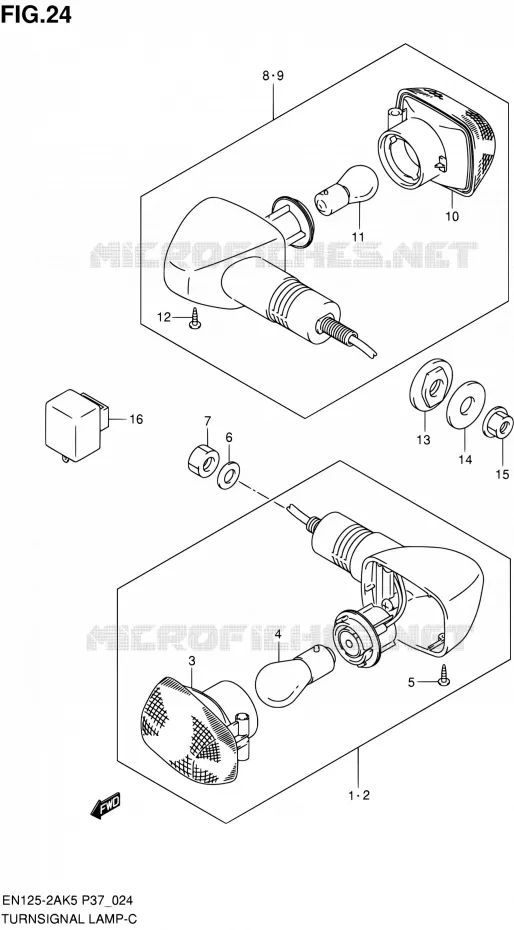 CLIGNOTANTS Suzuki MOTO 125 EN 2007  EN125-2AK7(P37)