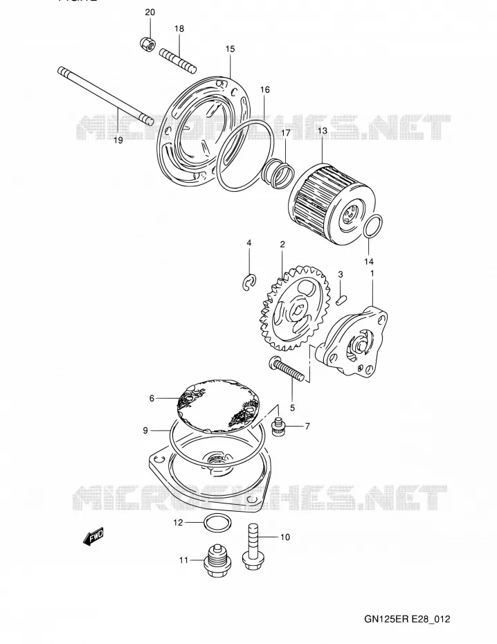 POMPE A HUILE Suzuki MOTO 125 GN 1994  GN125E R (E03,E28,E33)