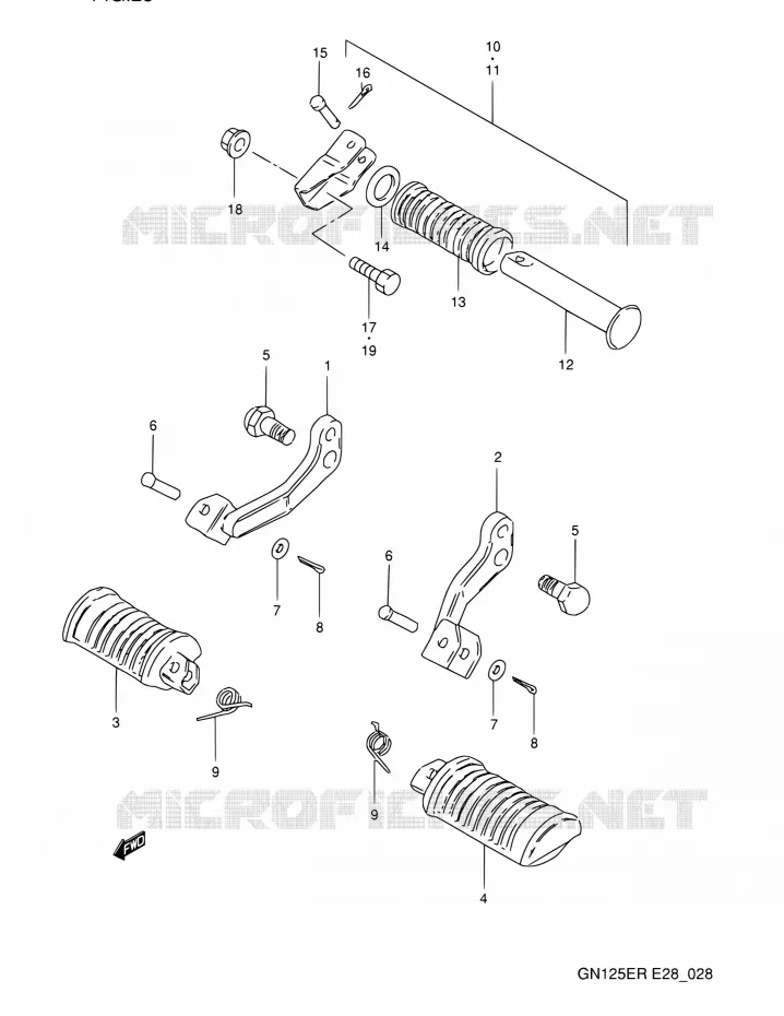 REPOSE PIED Suzuki MOTO 125 GN 1994  GN125E R (E03,E28,E33)