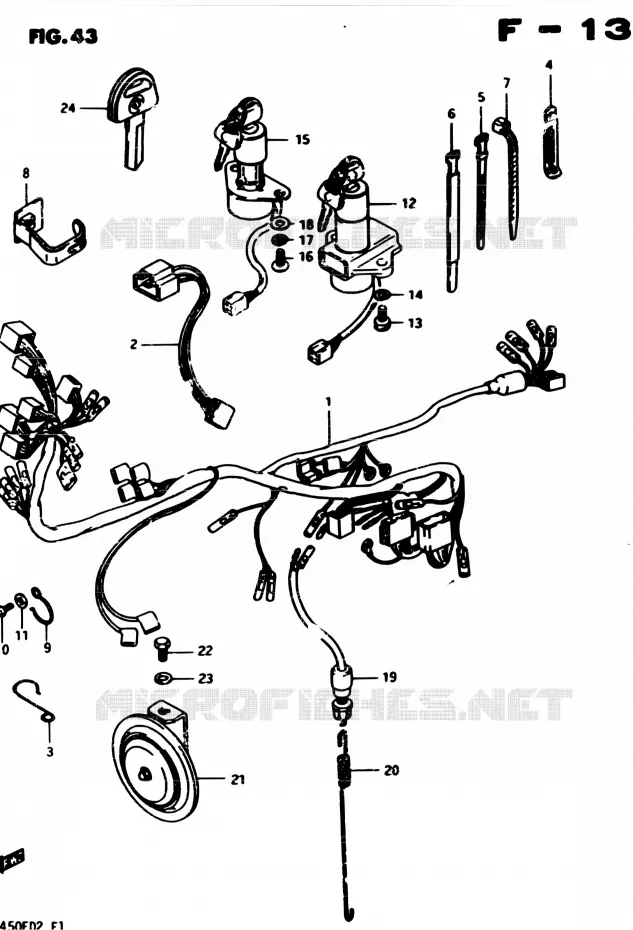 FAISCEAU ELECTRIQUE Suzuki MOTO 450 GS-E 1982  GS450EZ