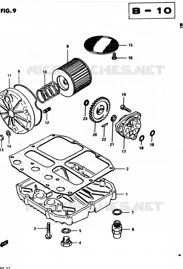 FILTRE A HUILE - POMPE A HUILE Suzuki MOTO 450 GS-E 1982  GS450EZ
