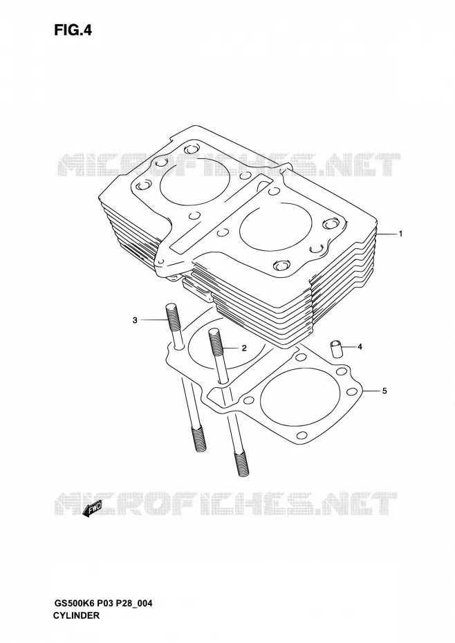 CYLINDRE Suzuki MOTO 500 GS-E 2003  GS500 K3 (P03,P28,P33)