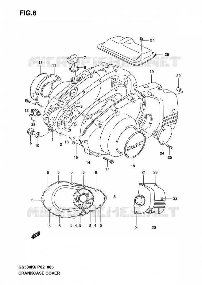 CARTER Suzuki MOTO 500 GS-E 2003  GS500 K3 (P19,P24,P54)