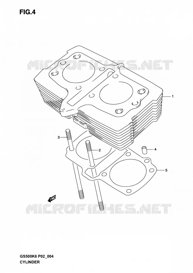 CYLINDRE Suzuki MOTO 500 GS-E 2004  GS500 K4 (P02,P19,P24,P54)