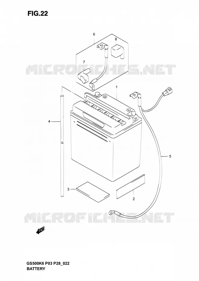 BATTERIE Suzuki MOTO 500 GS-E 2005  GS500 K5/GS500F K5 (P03,P28,P33)
