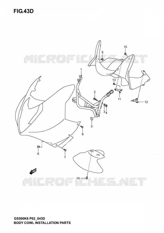 ARAIGNEE AVANT  (GS500F/FU) Suzuki MOTO 500 GS-F 2004  GS500F K4 (P02,P19,P24,P54)
