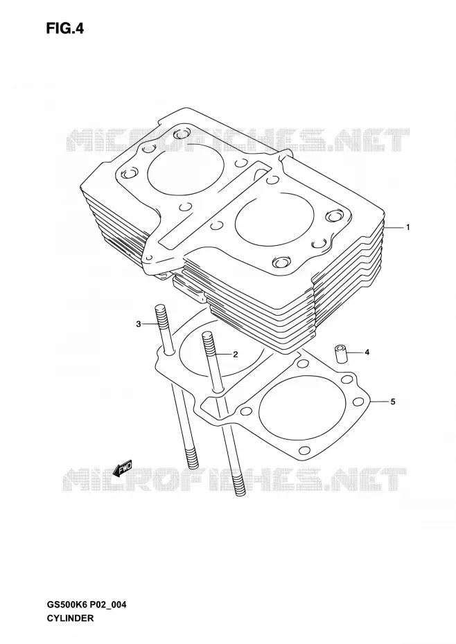 CYLINDRE Suzuki MOTO 500 GS-F 2004  GS500F K4 (P02,P19,P24,P54)