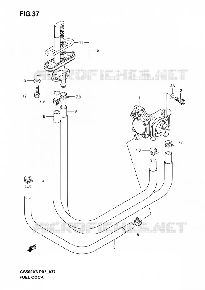 ROBINET D'ESSENCE Suzuki MOTO 500 GS-F 2004  GS500F K4 (P02,P19,P24,P54)