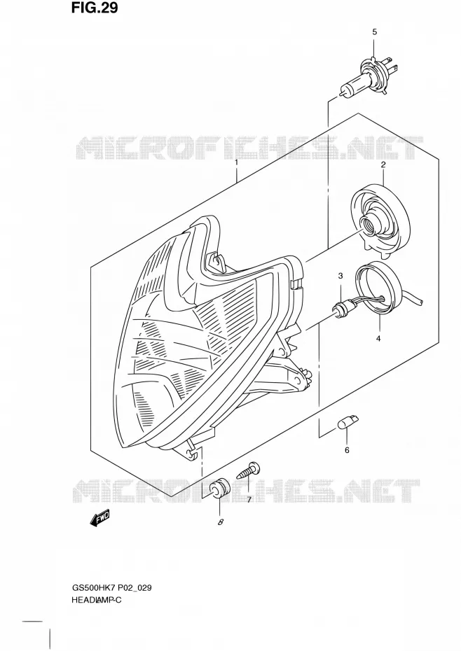 PHARE (GS500FH P02, P19, P54, GS500FM P19) Suzuki MOTO 500 GS-F 2007  GS500FH K7 (P02,P19,P54)