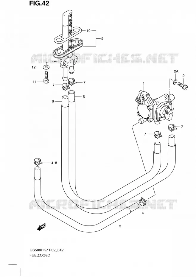 ROBINET D'ESSENCE Suzuki MOTO 500 GS-F 2007  GS500FH K7 (P02,P19,P54)